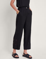 Cara Cutwork Trousers, Black (BLACK), large