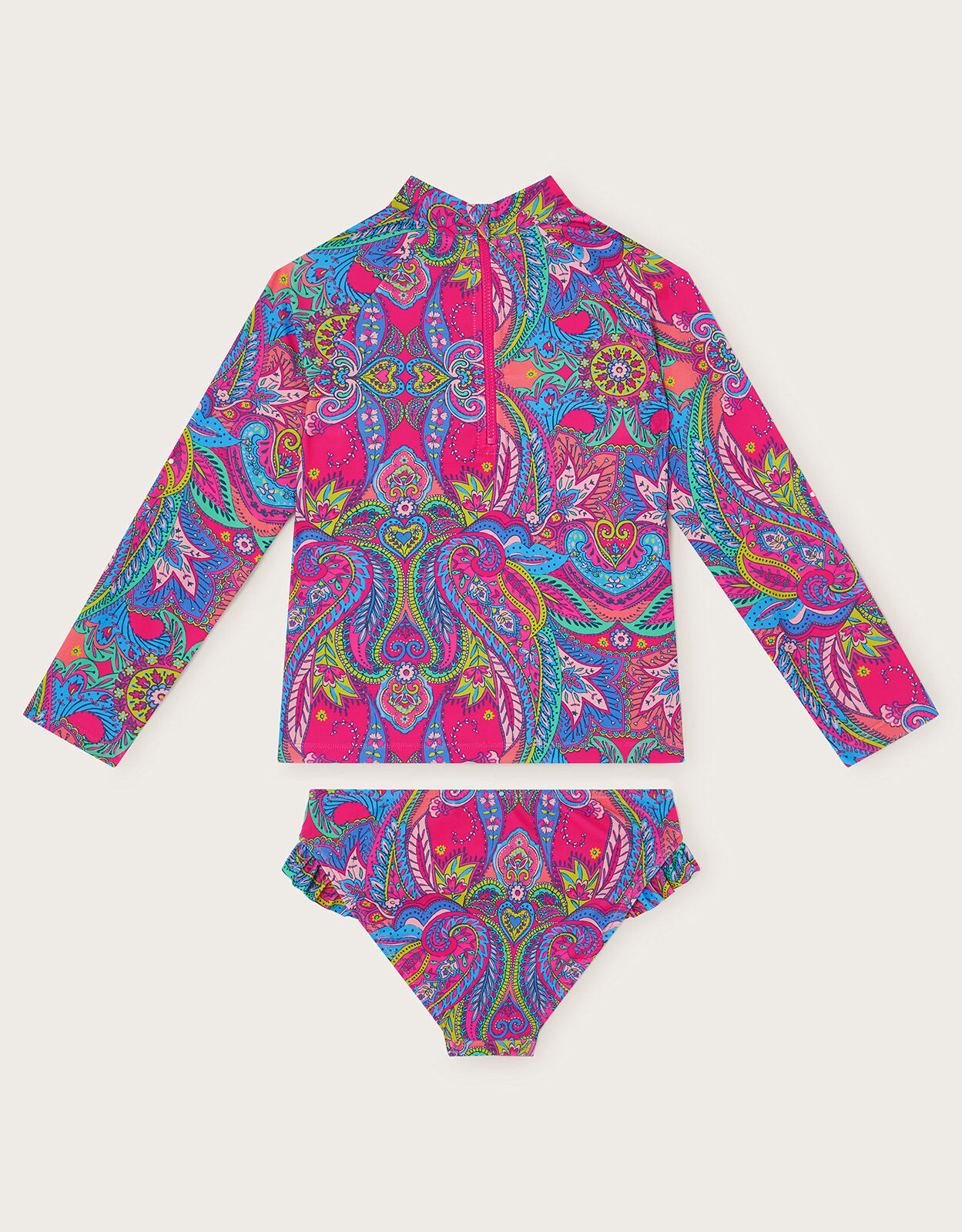 Paisley UPF50 Long Sleeve Tankini Set Pink Girls Beach