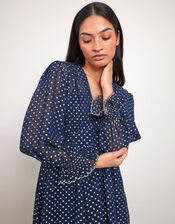 East Polka Dot Dress, Blue (NAVY), large