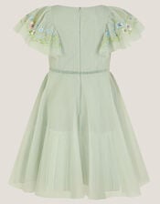 Oelene Embroidered Skater Party Dress, Green (SAGE), large