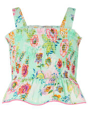 Bessie Floral Vest and Shorts Set, Blue (BLUE), large