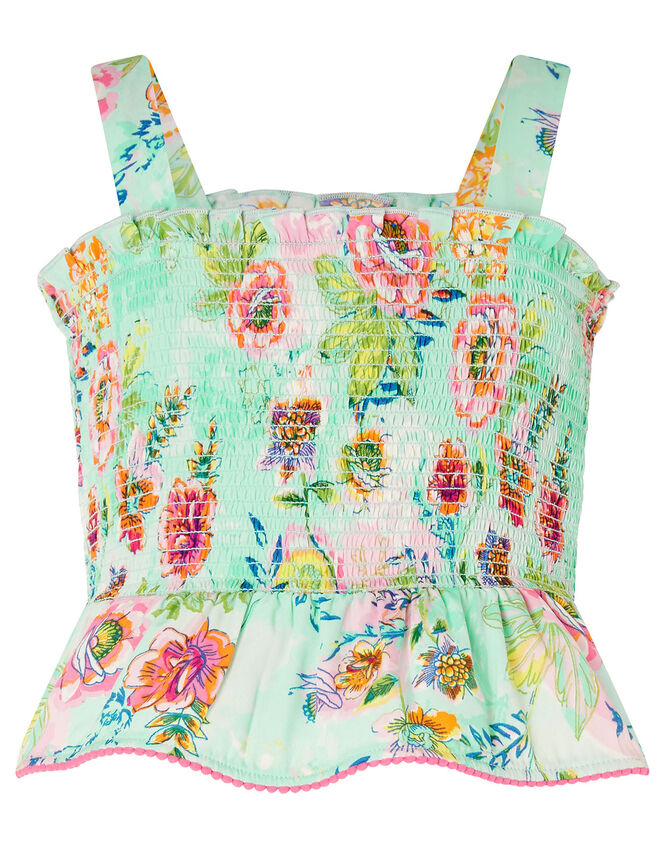 Bessie Floral Vest and Shorts Set, Blue (BLUE), large