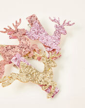 Leaping Reindeer Hair Clip Set, , large