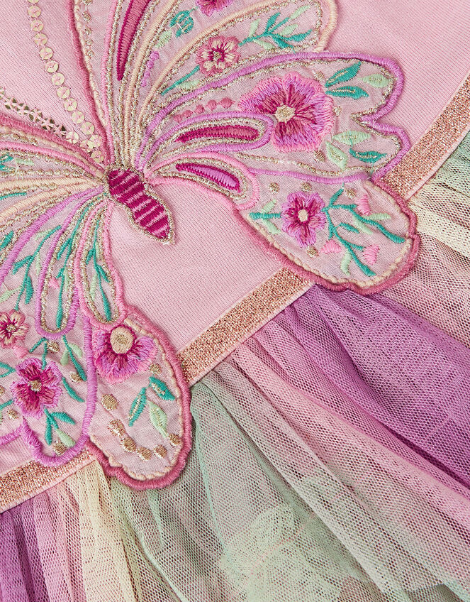 Baby Embroidered Butterfly Disco Dress, Pink (PINK), large