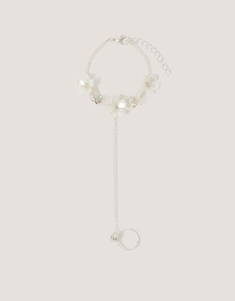 Flower Butterfly Ring & Hand Chain, , large