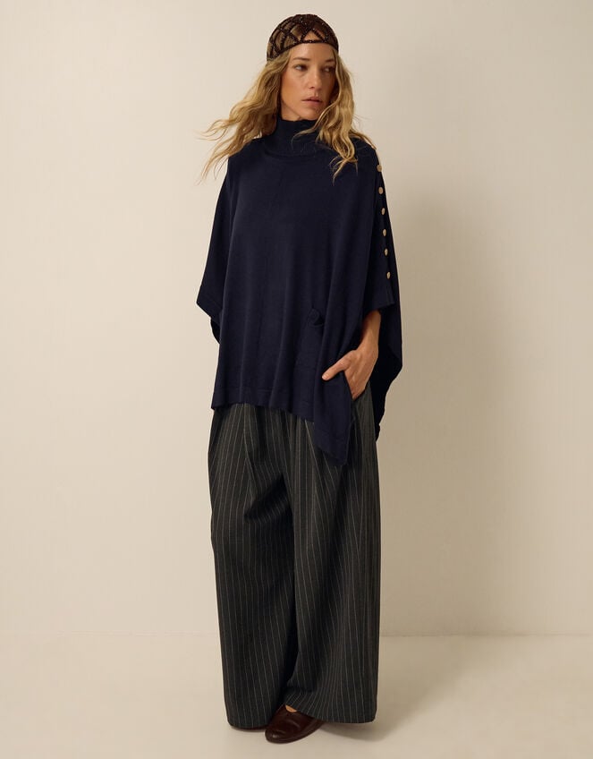 Bae Button Cape, Blue (NAVY), large