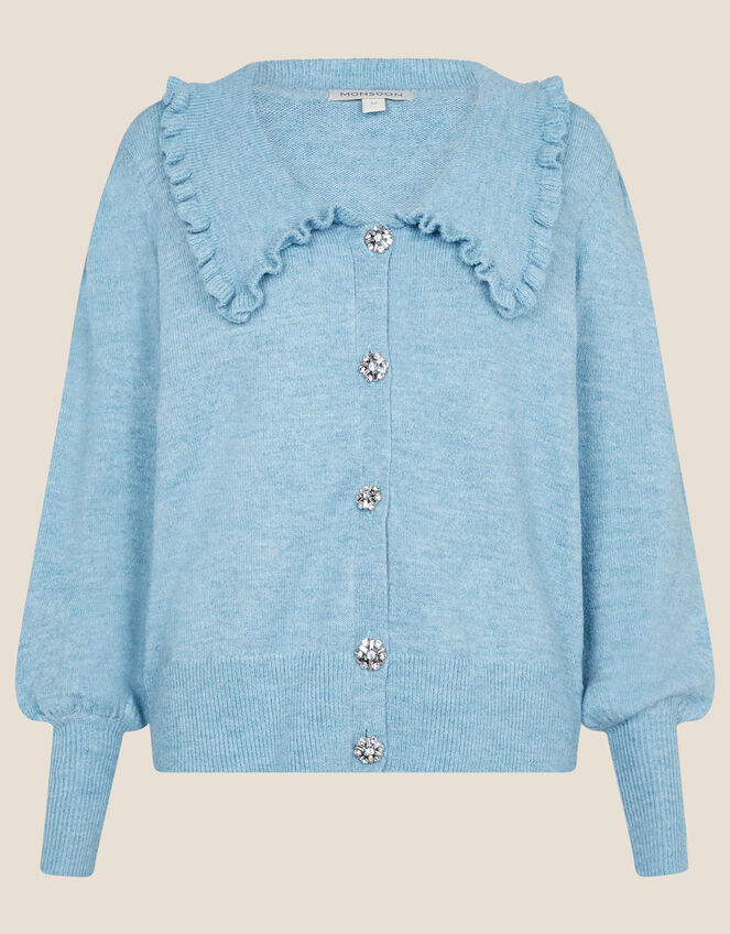 Cosy Collar Cardigan, Blue (BLUE), large