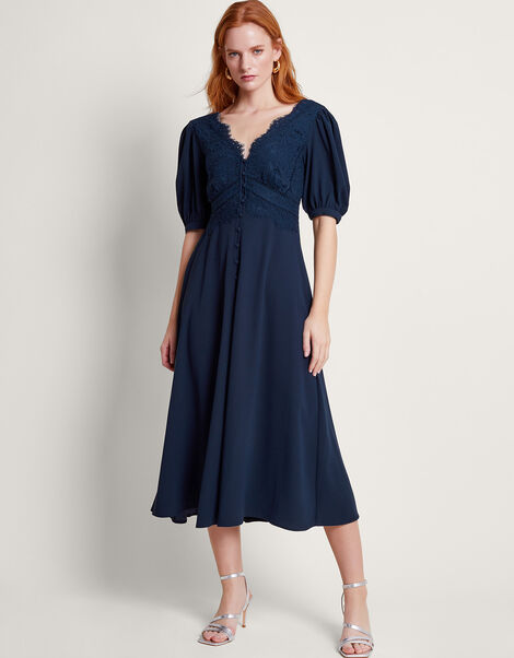 Nancy Lace Tea Dress, Blue (NAVY), large
