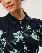 Lilwen Floral Midi Tea Dress, Blue (NAVY), large