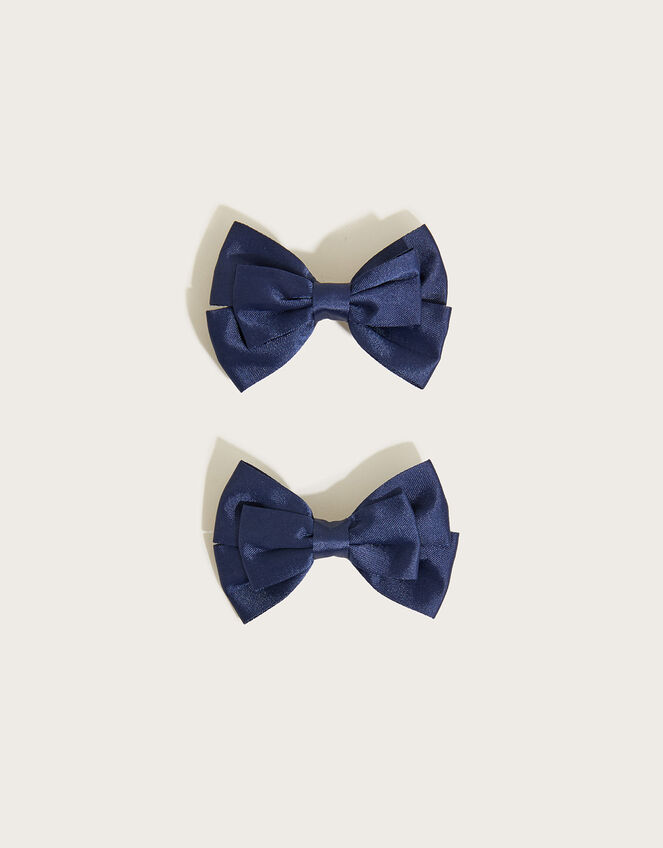 School Loopy Bow Hair Clip Twinset, , large