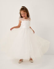 Cynthia Strapless Lace Maxi Dress, Ivory (IVORY), large