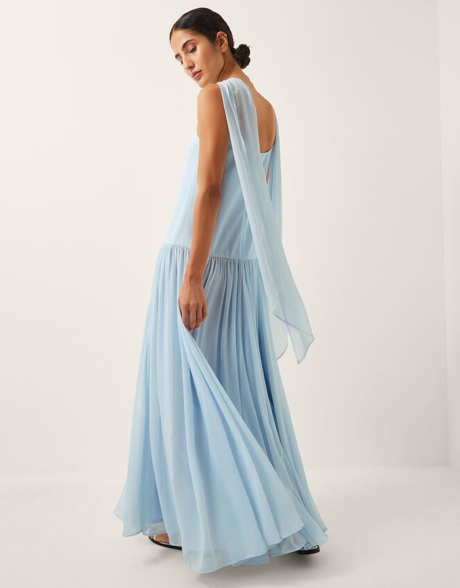The India Edit Tara Drop Waist Maxi Dress, Blue (PALE BLUE), large