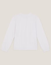 Sparkle Cable Knit Cardigan, Ivory (IVORY), large