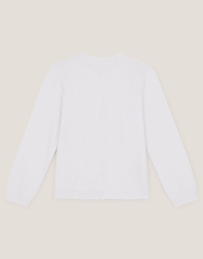 Sparkle Cable Knit Cardigan, Ivory (IVORY), large