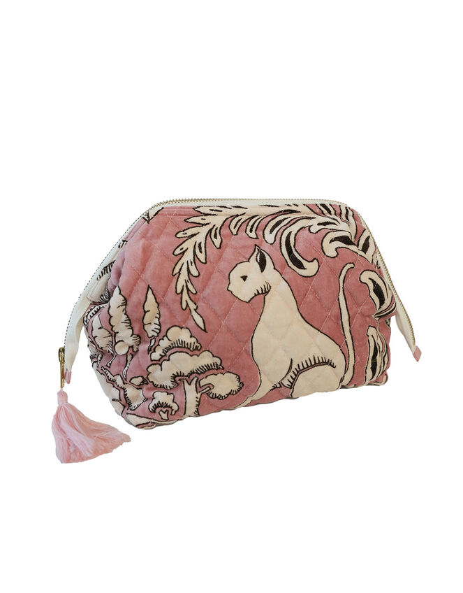 One Hundred Stars Sphinx Velvet Pouch, Pink (PALE PINK), large