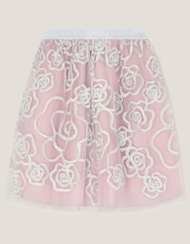 Rose Tinsel Tulle Skirt, Pink (PINK), large