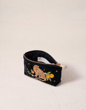 Elizabeth Scarlett Jungle Jaguar Velvet Coin Purse, , large