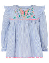 Baby Ticking Stripe Set, Blue (BLUE), large