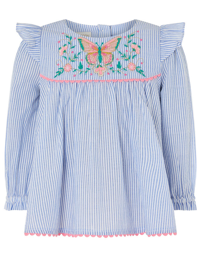 Baby Ticking Stripe Set, Blue (BLUE), large