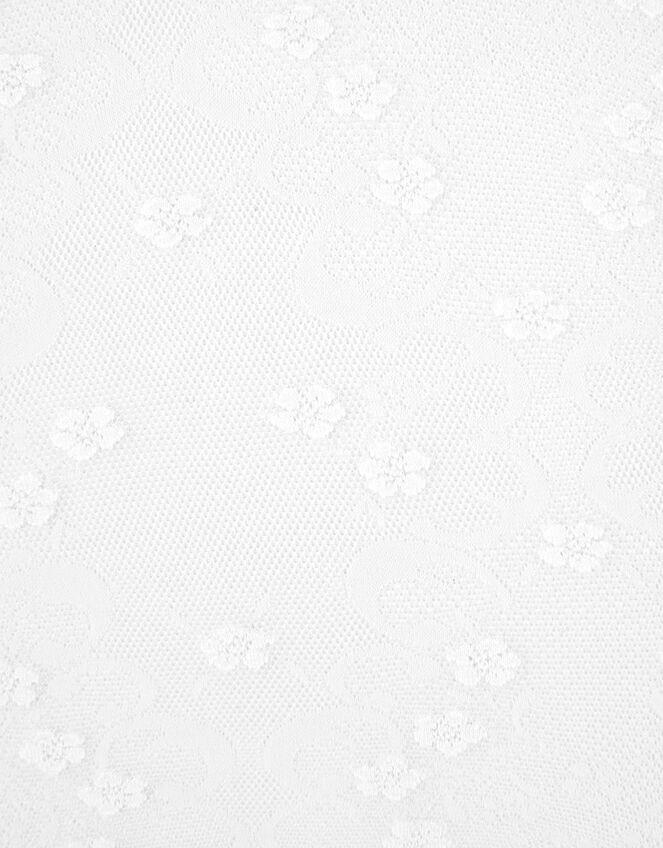 Girls Flower Lacy Baroque Tights, Ivory (IVORY), large
