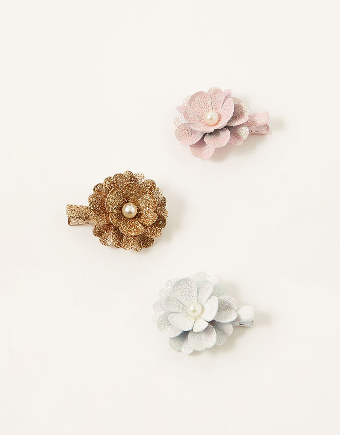 Glitter Flower Clip Set, , large