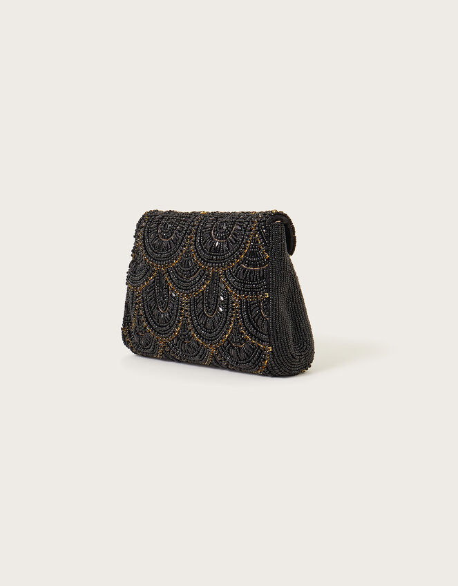 Beaded Scallop Clutch Bag, , large