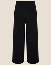 LOUNGE Wide-Leg Trousers with Sustainable Viscose, Black (BLACK), large