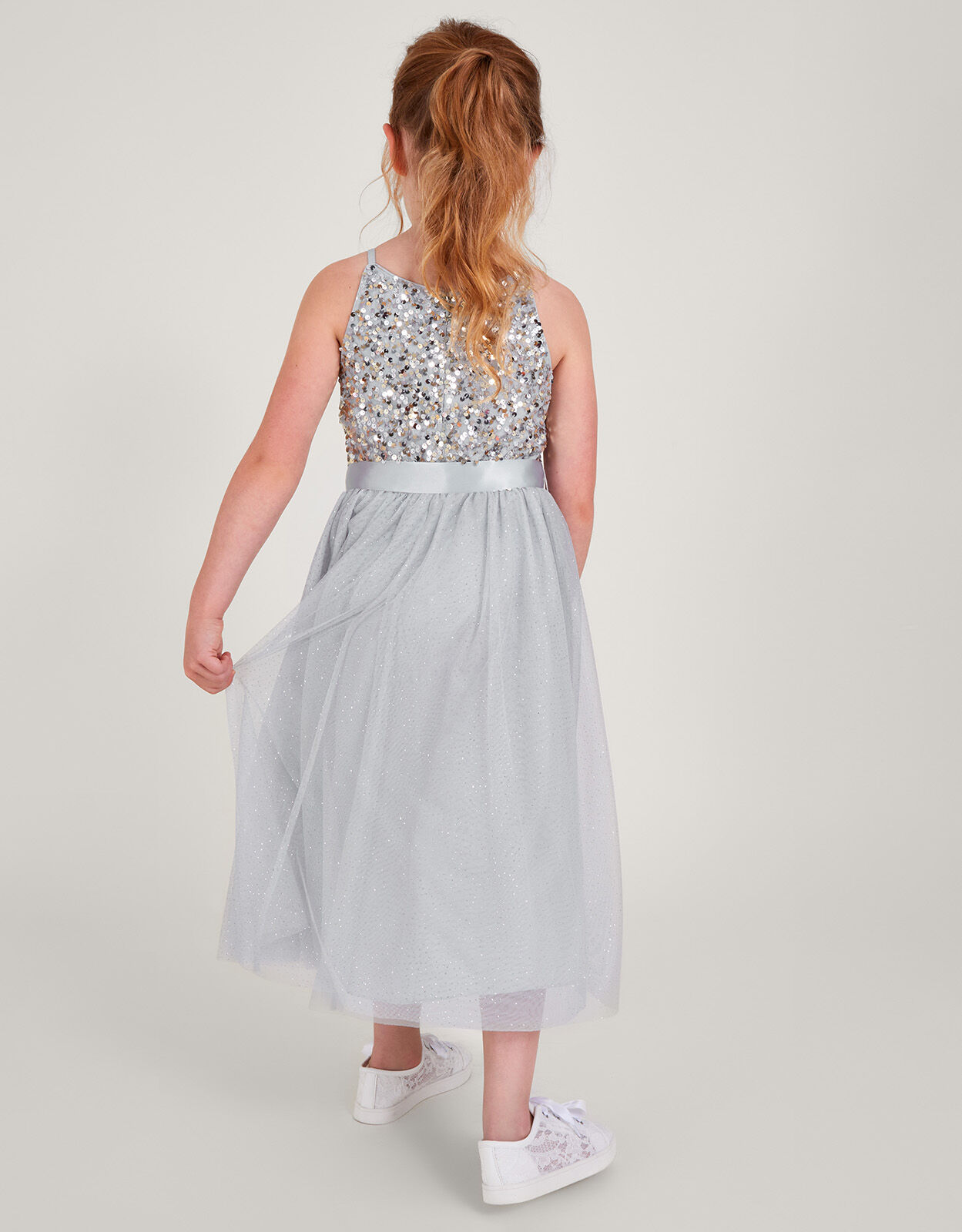 Truth Recycled Sequin Occasion Dress Grey