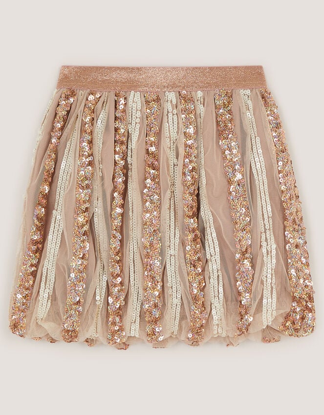 Sequin Stripe Disco Skirt, Gold (GOLD), large