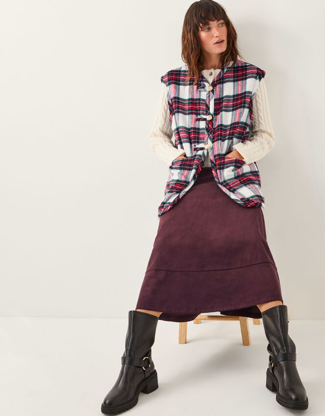 Monsoon x Sarah Corbett-Winder Tartan Gilet, Red (RED), large