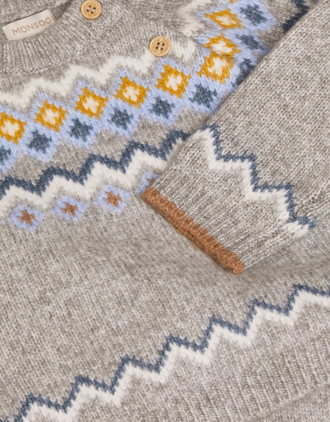 Newborn Fair Isle Set, Grey (GREY), large