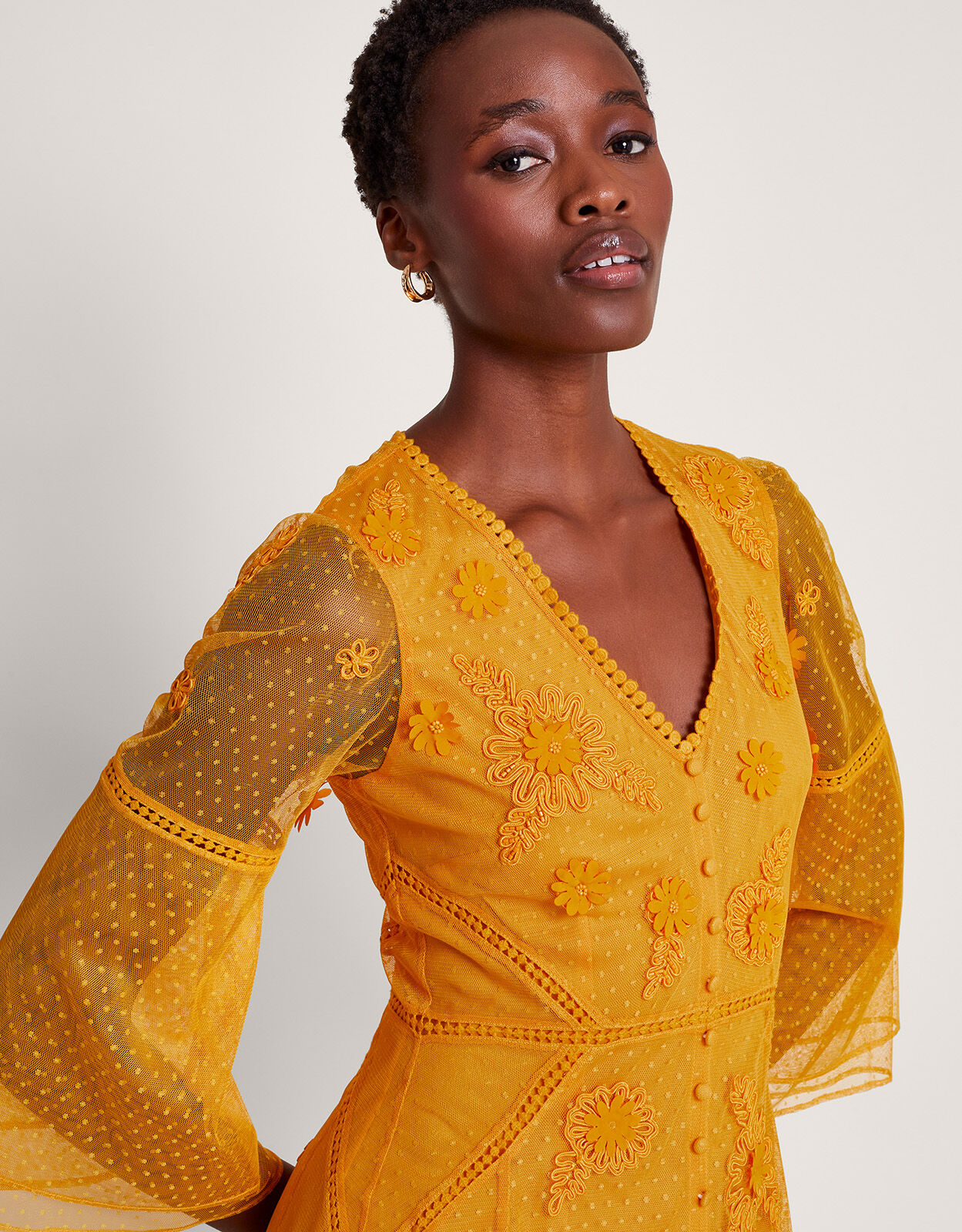 Monsoon yellow on sale lace dress