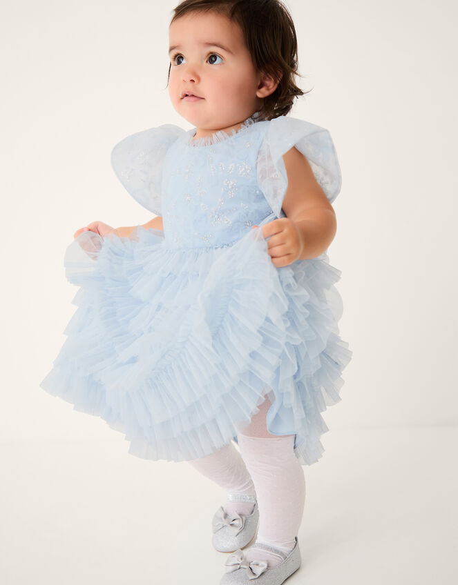 Baby Shikha Embellished Frill Dress, Blue (PALE BLUE), large