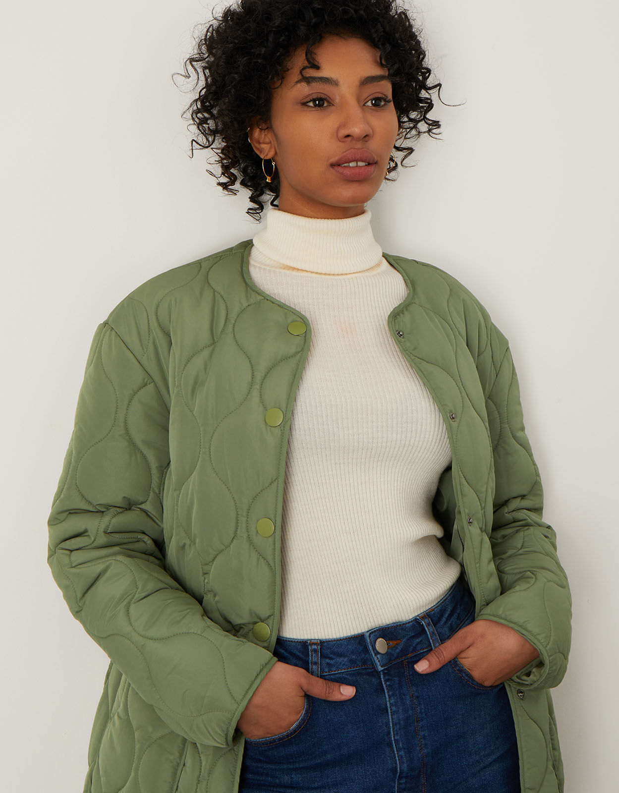 Quilted short jacket online