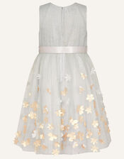 3D Petal Glitter Dress, Grey (GREY), large