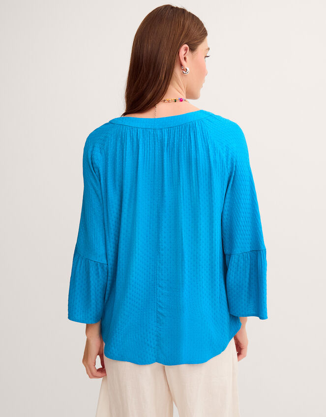 Kallie Dobby Blouse, Teal (TEAL), large