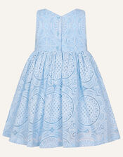 Baby Ottilie Pom-Pom Flower Dress, Blue (BLUE), large