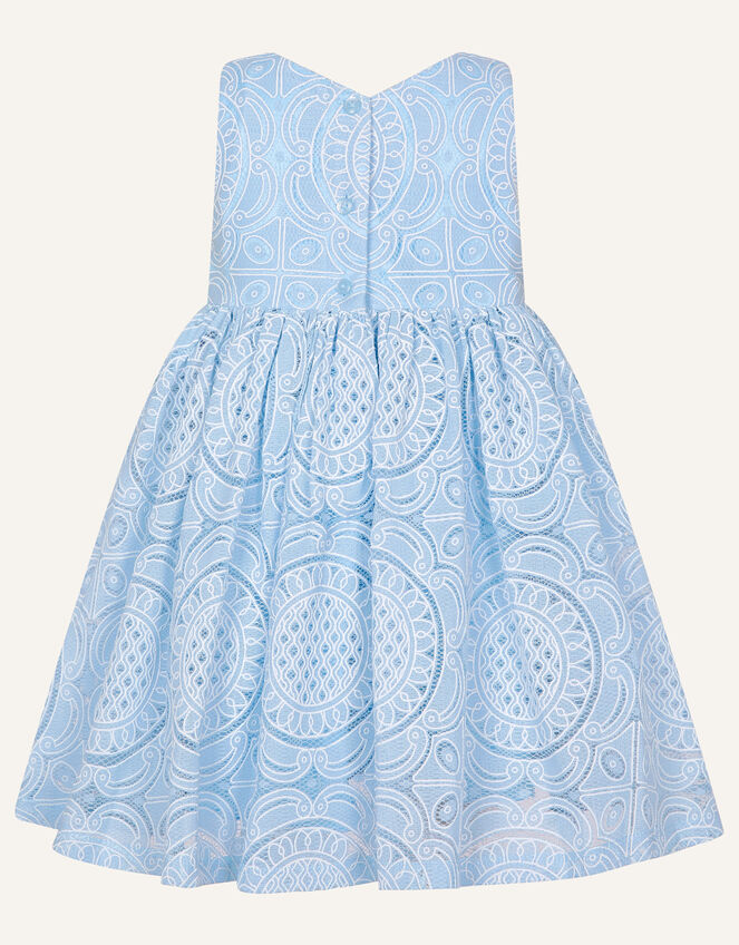 Baby Ottilie Pom-Pom Flower Dress, Blue (BLUE), large