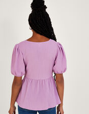 Twist Front Jersey Top, Purple (LILAC), large