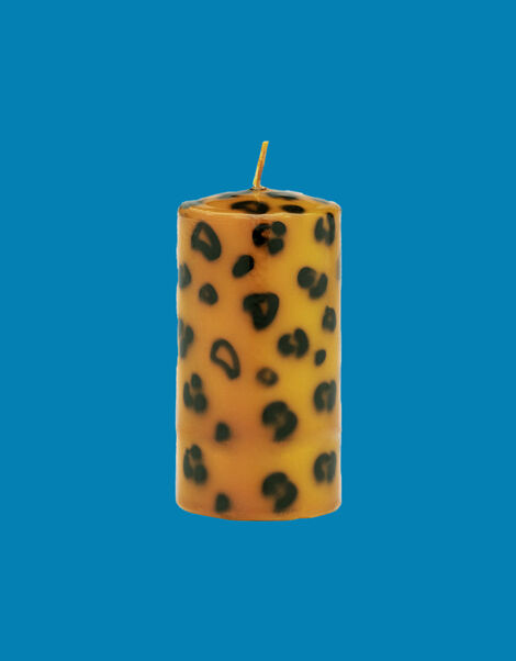 Anna and Nina Small Leopard Pillar Candle, , large
