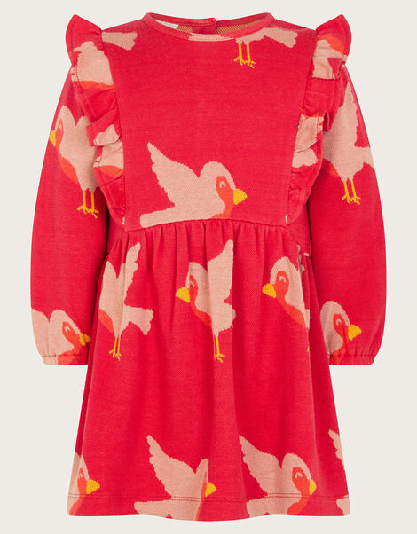 Baby Robin Ponte Dress, Red (RED), large