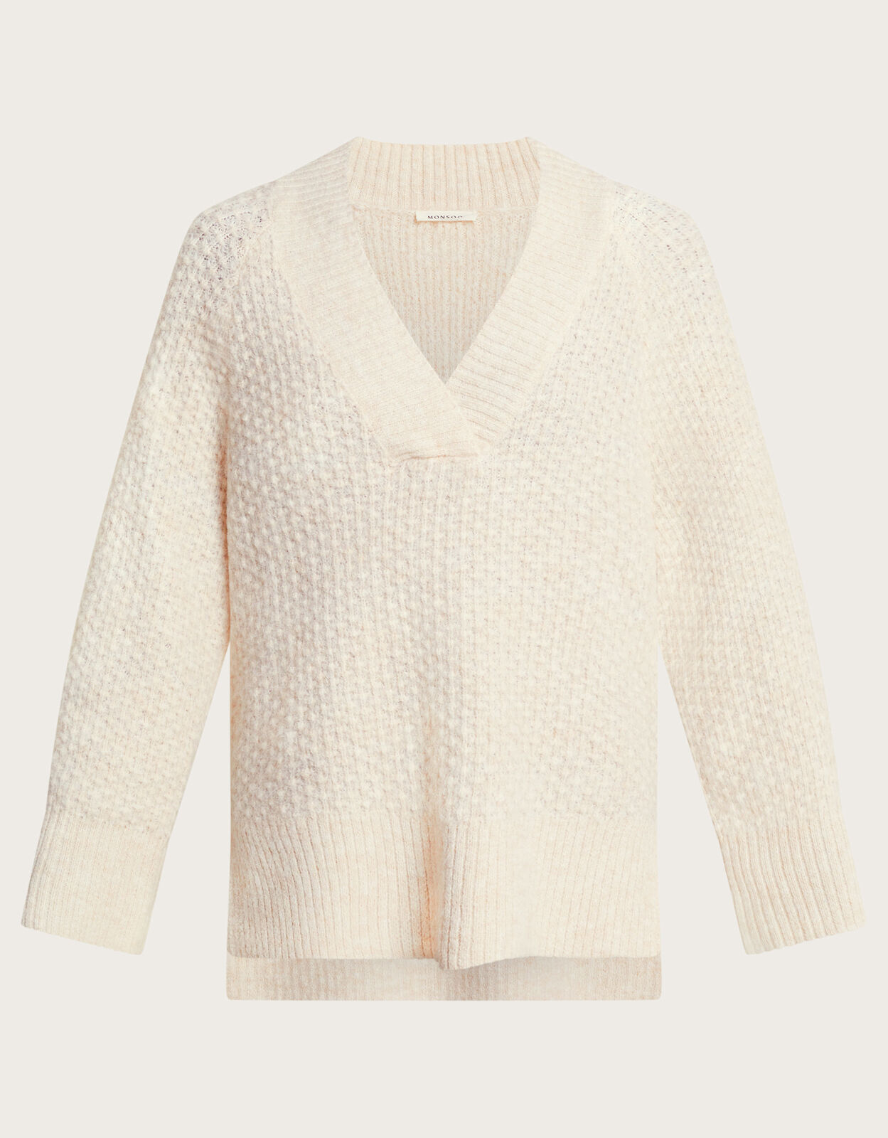 V neck ivory sweater top