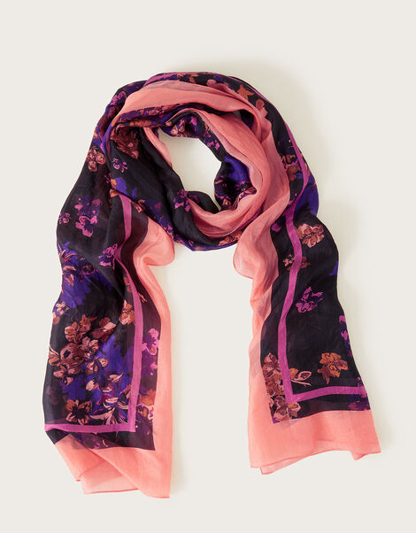 Kiera Border Silk Scarf, , large