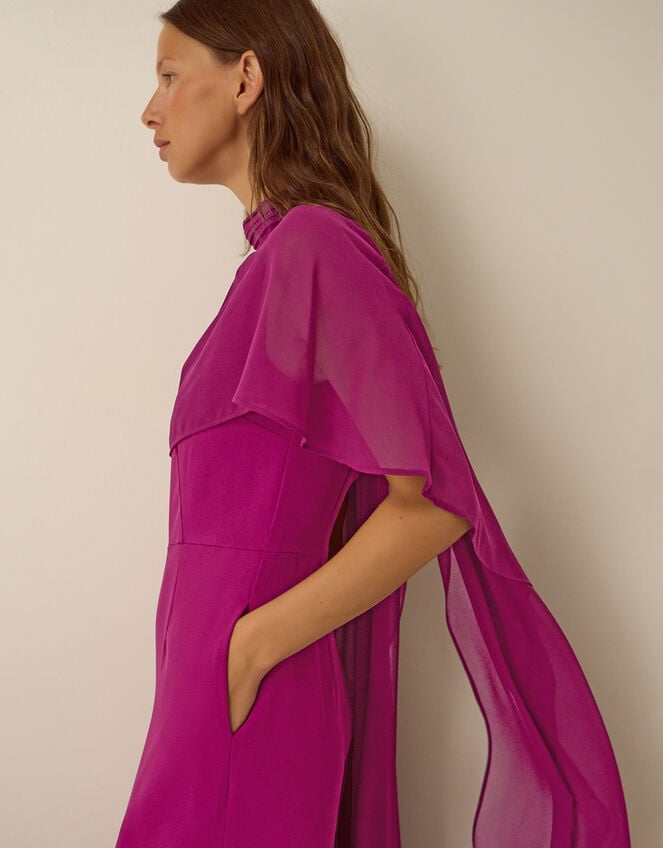 Valerie Cape Wide Leg Jumpsuit, Purple (PURPLE), large