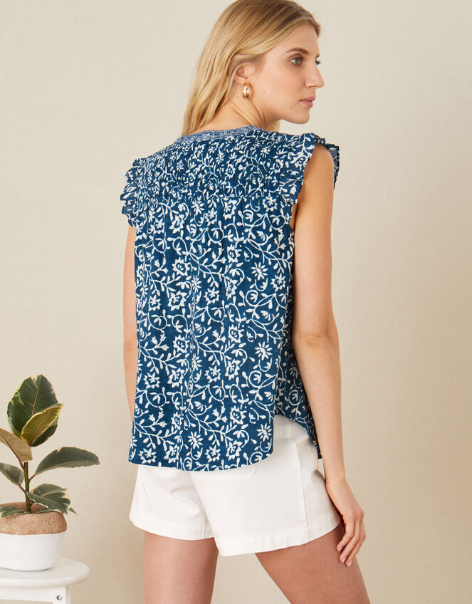 Bailey Batik Print Top, Blue (NAVY), large