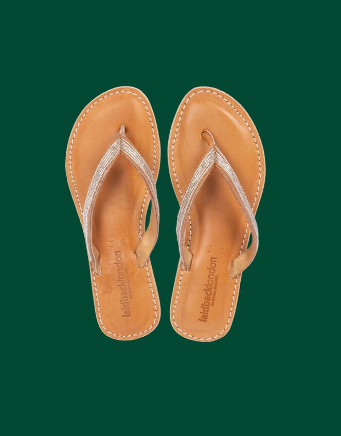 Laidback London Seri Beaded Sandals, Silver (SILVER), large