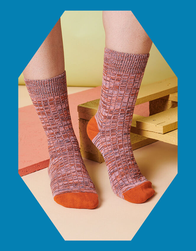 Catherine Tough Chunky Socks, DARK PINK, large