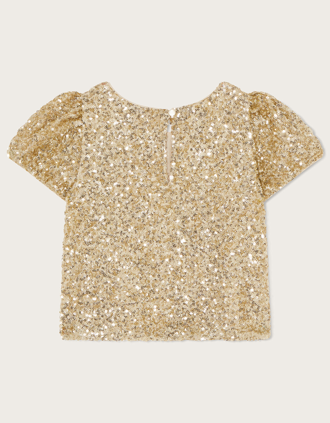 Sequin Cap Sleeve Top Gold