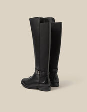 Milly Leather Knee High Boots , Black (BLACK), large