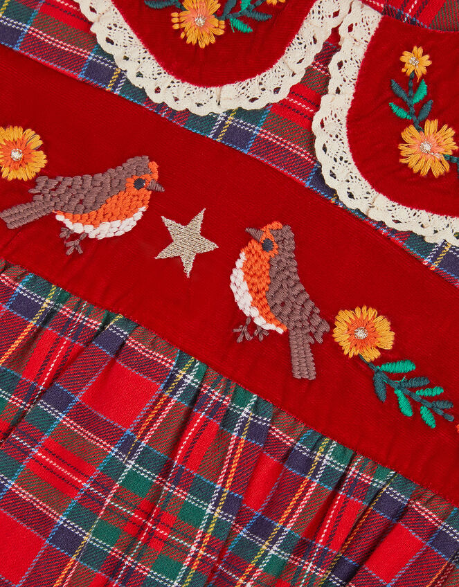 Baby Tartan Christmas Romper, Red (RED), large